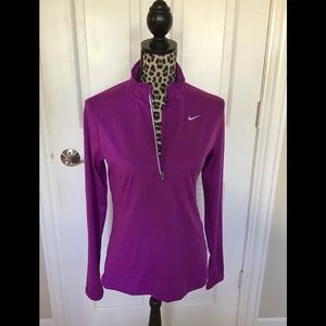 Nike Purple Running Dri-Fit Long Sleeved Zip-up